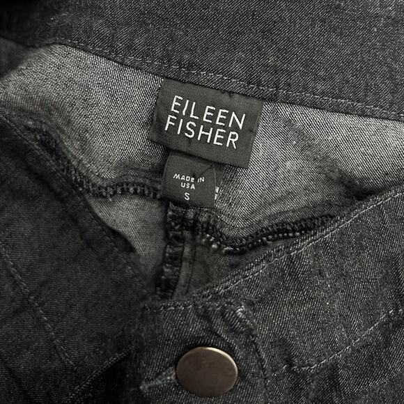 Eileen Fisher Mid Rise Straight Heather Black Full Length Pants size Small - Picture 7 of 7